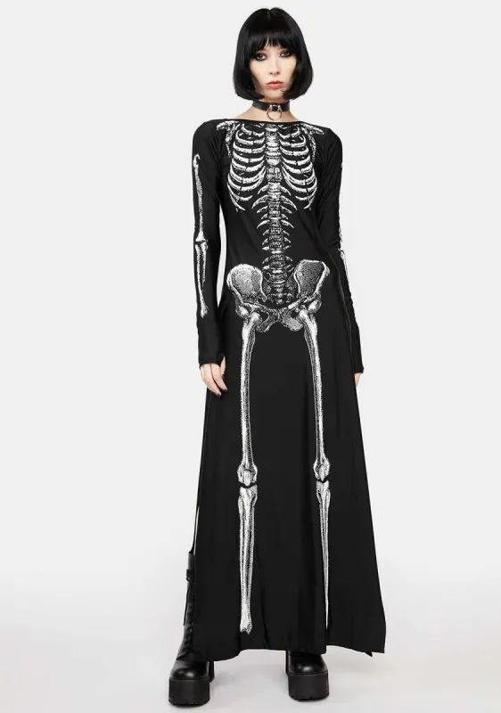 Bone-afied Babe Maxi Dress sold by Dolls Kill