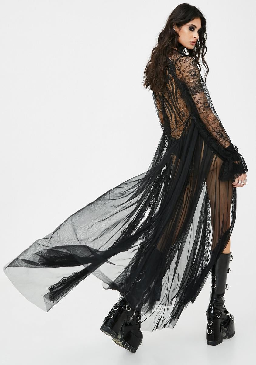 Spectral Sighting Sheer Maxi Dress sold by Dolls Kill product image thumbnail 4