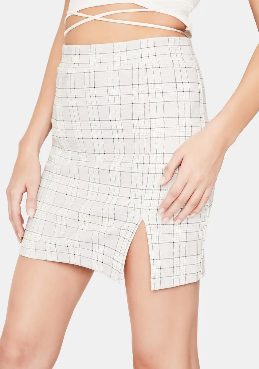 Cloudy Off The Record Gingham Mini Skirt sold by Dolls Kill