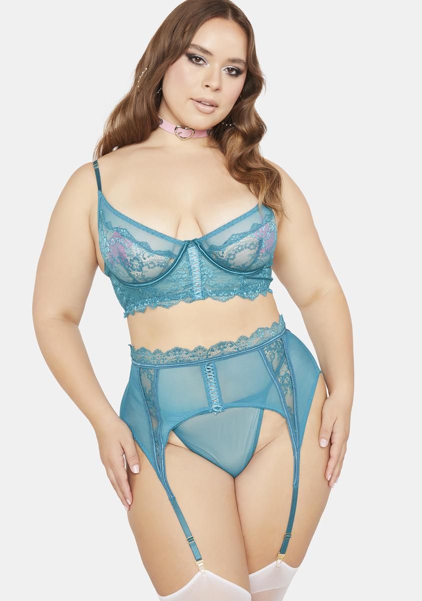 Plus Duvet Darling 3-Piece Lingerie Set sold by Dolls Kill