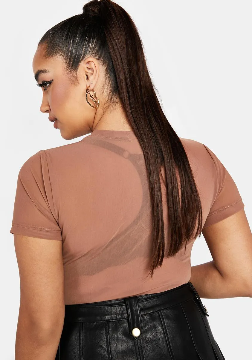 Plus Hazelnut Change The Game Mesh Top sold by Dolls Kill product image thumbnail 4