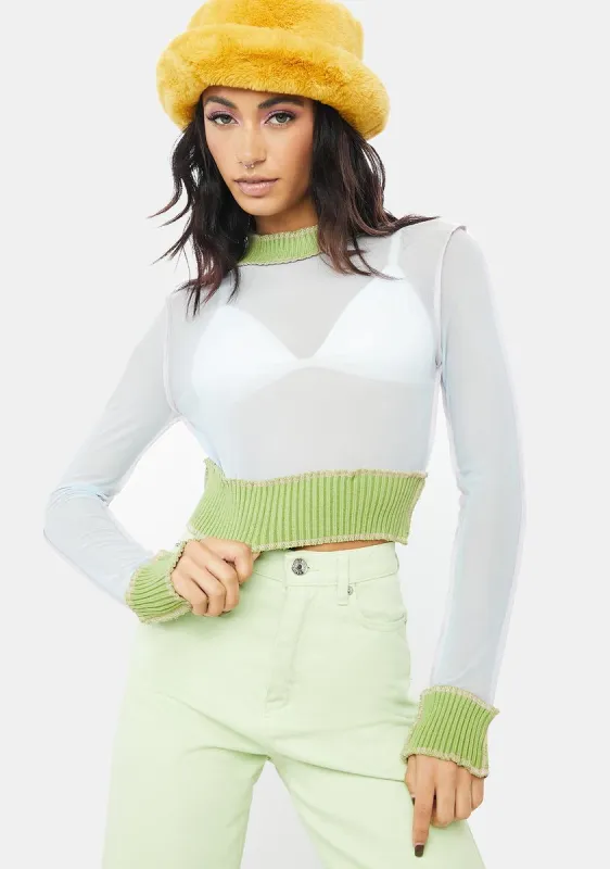 Sky Expose The Truth Mesh Top sold by Dolls Kill