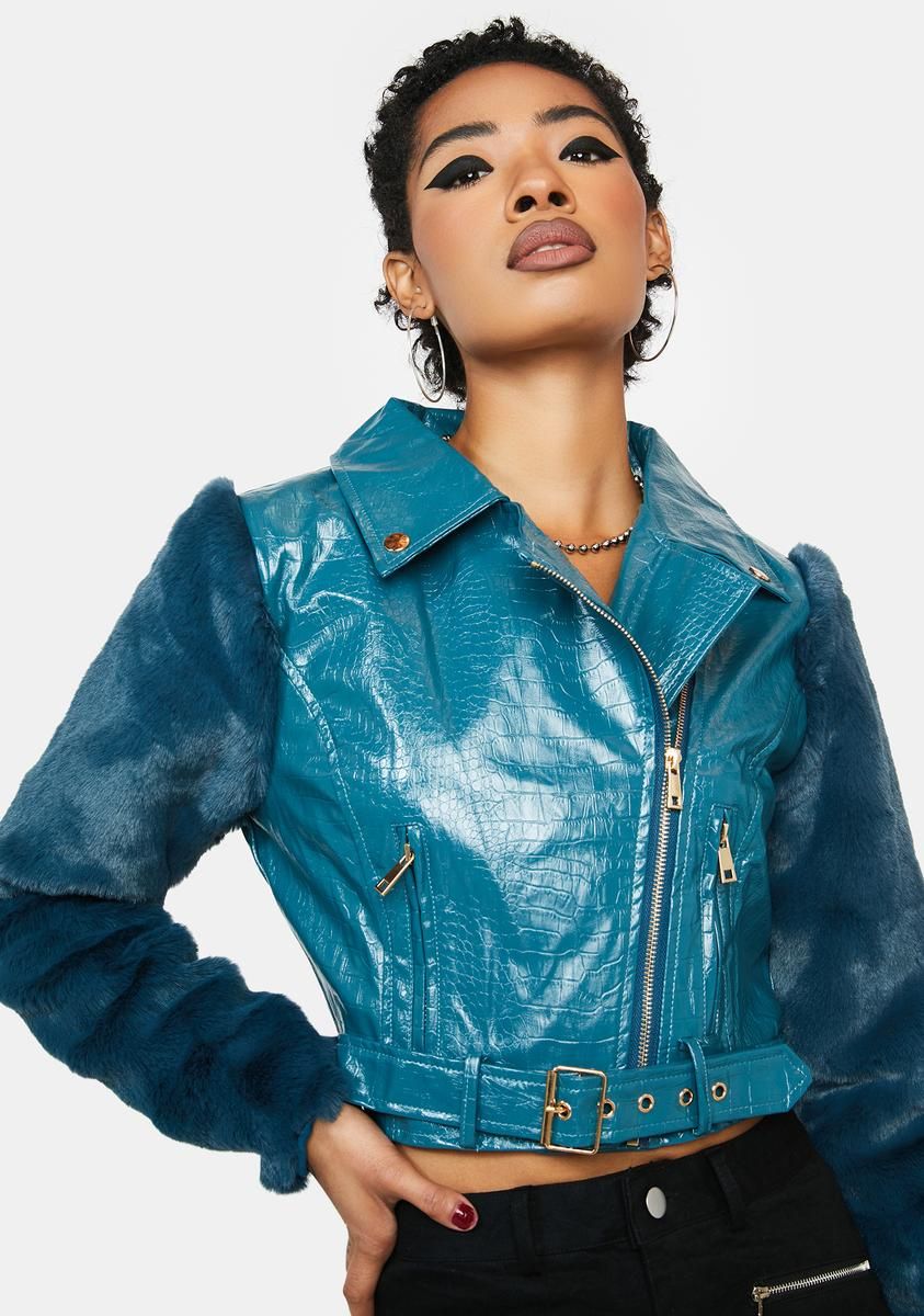 Fur Sure Vegan Leather Jacket sold by Dolls Kill