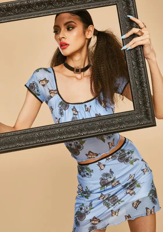 Scenic Vision Mesh Crop Top sold by Dolls Kill