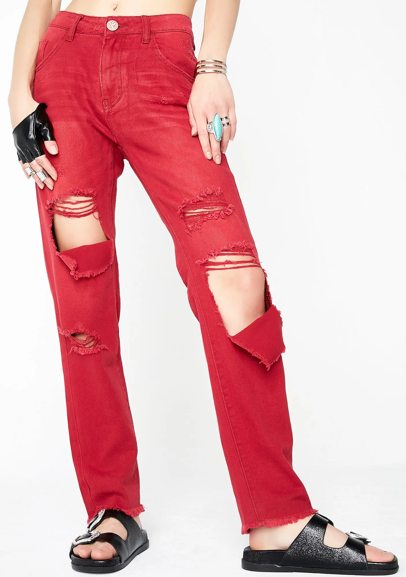 Red Envy Awesome Baggies High Waist Jeans sold by Dolls Kill
