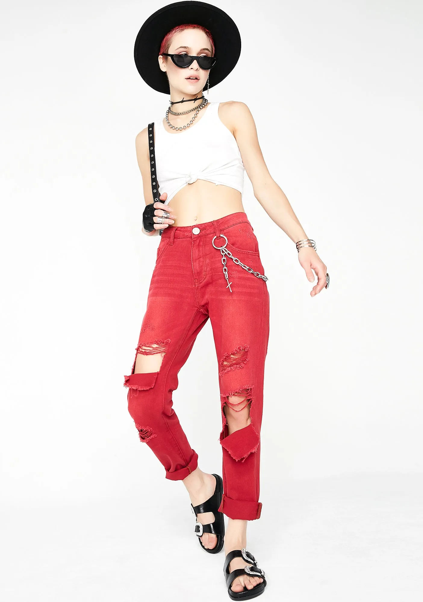 Red Envy Awesome Baggies High Waist Jeans sold by Dolls Kill product image thumbnail 5