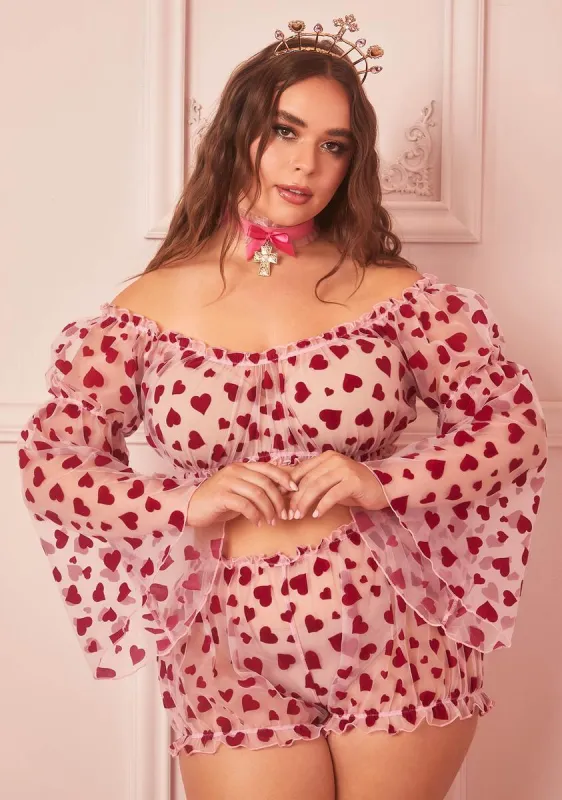 Plus Love Surrounds Me Chiffon Top sold by Dolls Kill