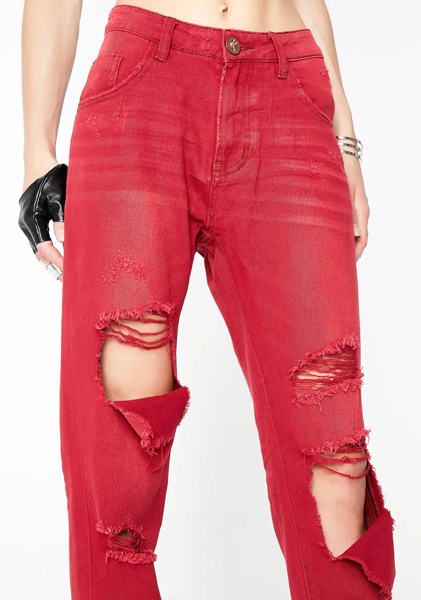Red Envy Awesome Baggies High Waist Jeans sold by Dolls Kill product image thumbnail 3