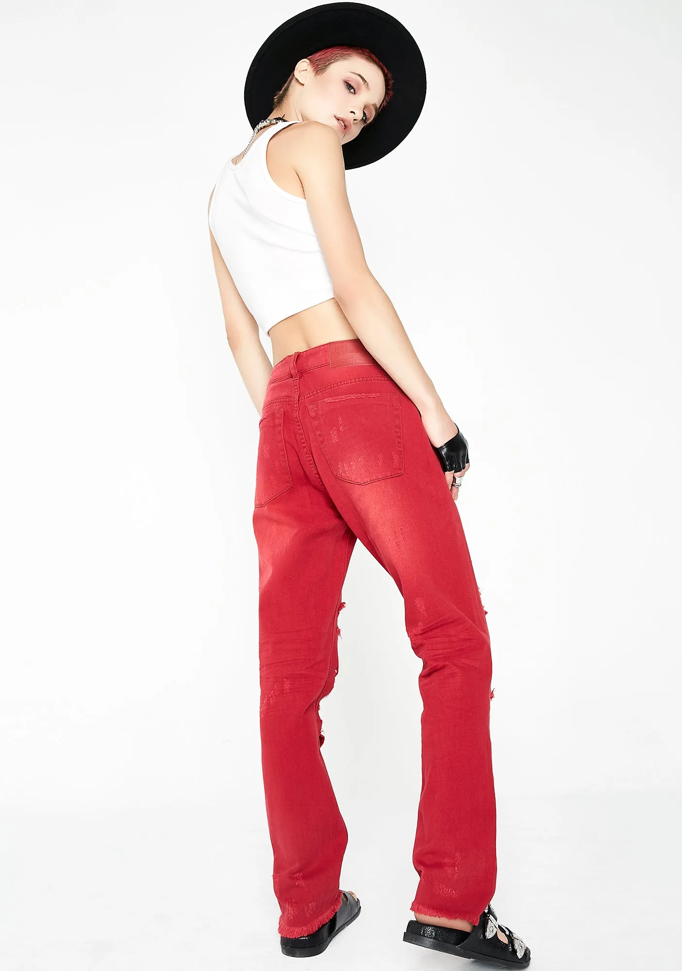 Red Envy Awesome Baggies High Waist Jeans sold by Dolls Kill product image thumbnail 4
