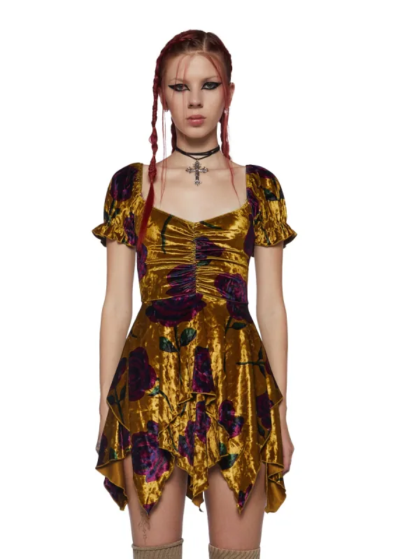 Chasin' Rainbows Mini Dress - Floral Velvet sold by Dolls Kill