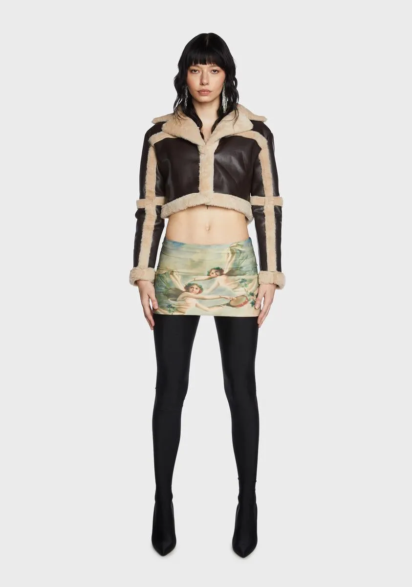 Ricky Vegan Leather Shearling Jacket sold by Dolls Kill