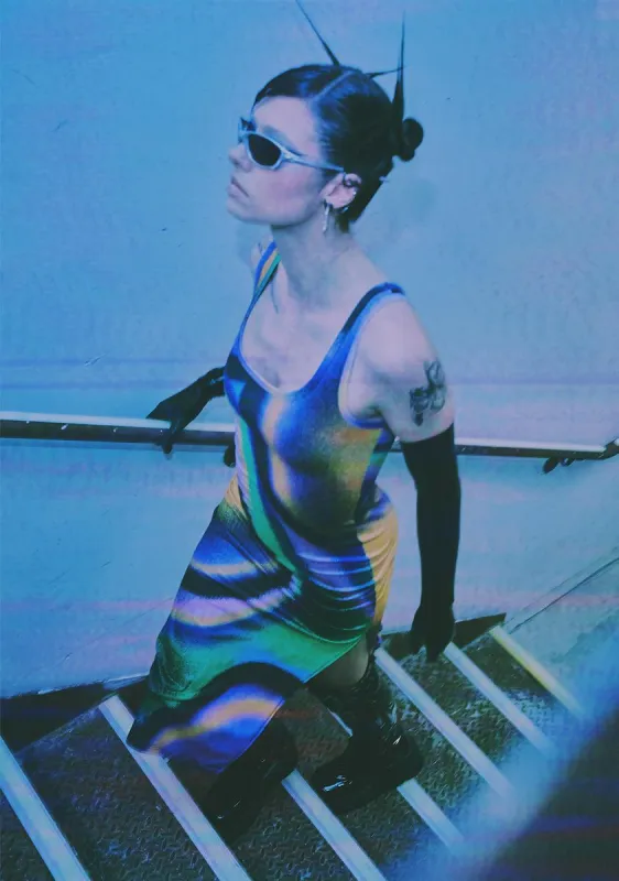 Digital States Maxi Dress sold by Dolls Kill