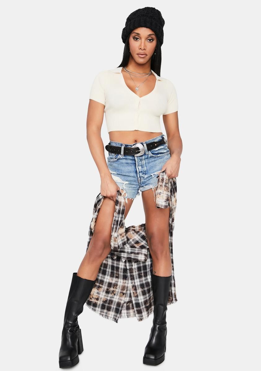 Let's Go Downtown Ribbed Crop Tee sold by Dolls Kill product image thumbnail 3