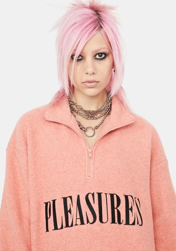 Searching Quarter Zip Fleece Sweater sold by Dolls Kill