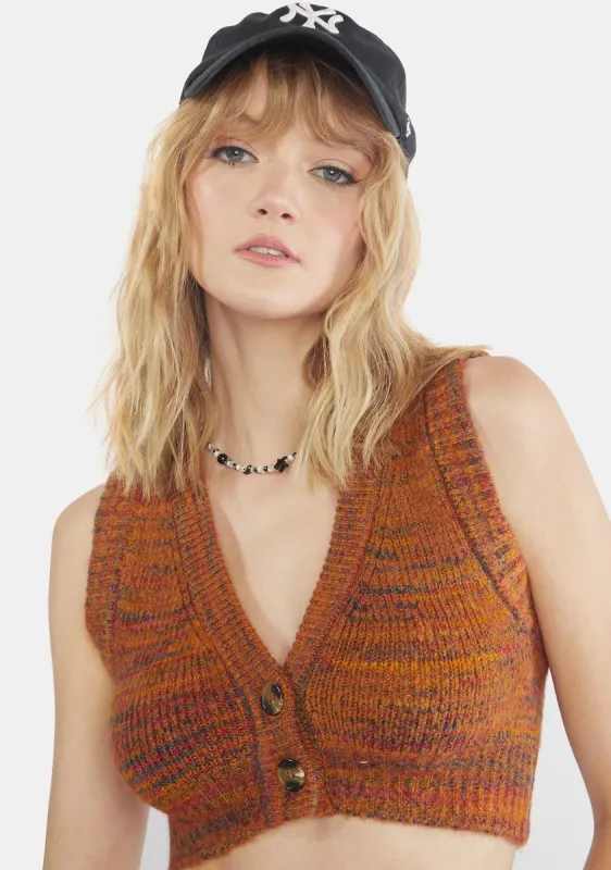 Helena Crop Sweater Vest sold by Dolls Kill