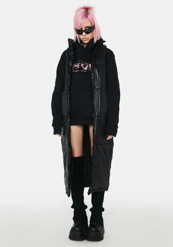Noir Keeping Watch Trench Vest sold by Dolls Kill
