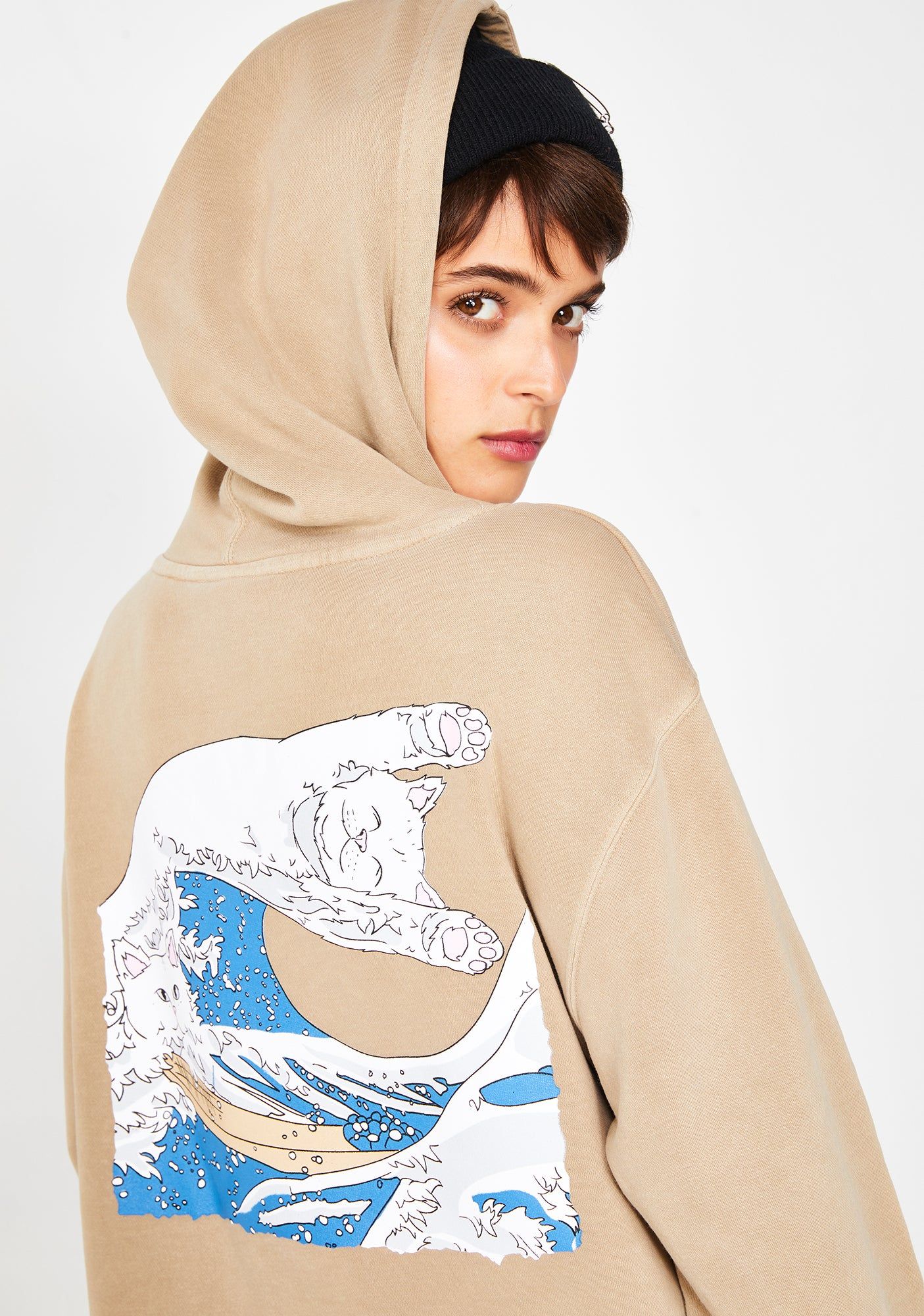 Sand Great Wave Pullover Sweater sold by Dolls Kill