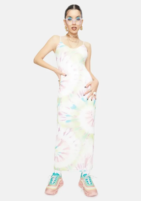 Blank Spiral Amina Tie Dye Maxi Dress sold by Dolls Kill