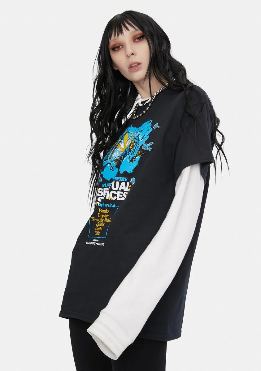 X Playdude Black Spiritual Services Graphic Tee sold by Dolls Kill product image thumbnail 2