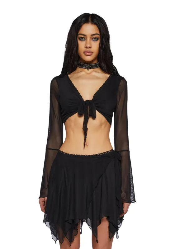 Spell Catcher Skirt Set - Black sold by Dolls Kill