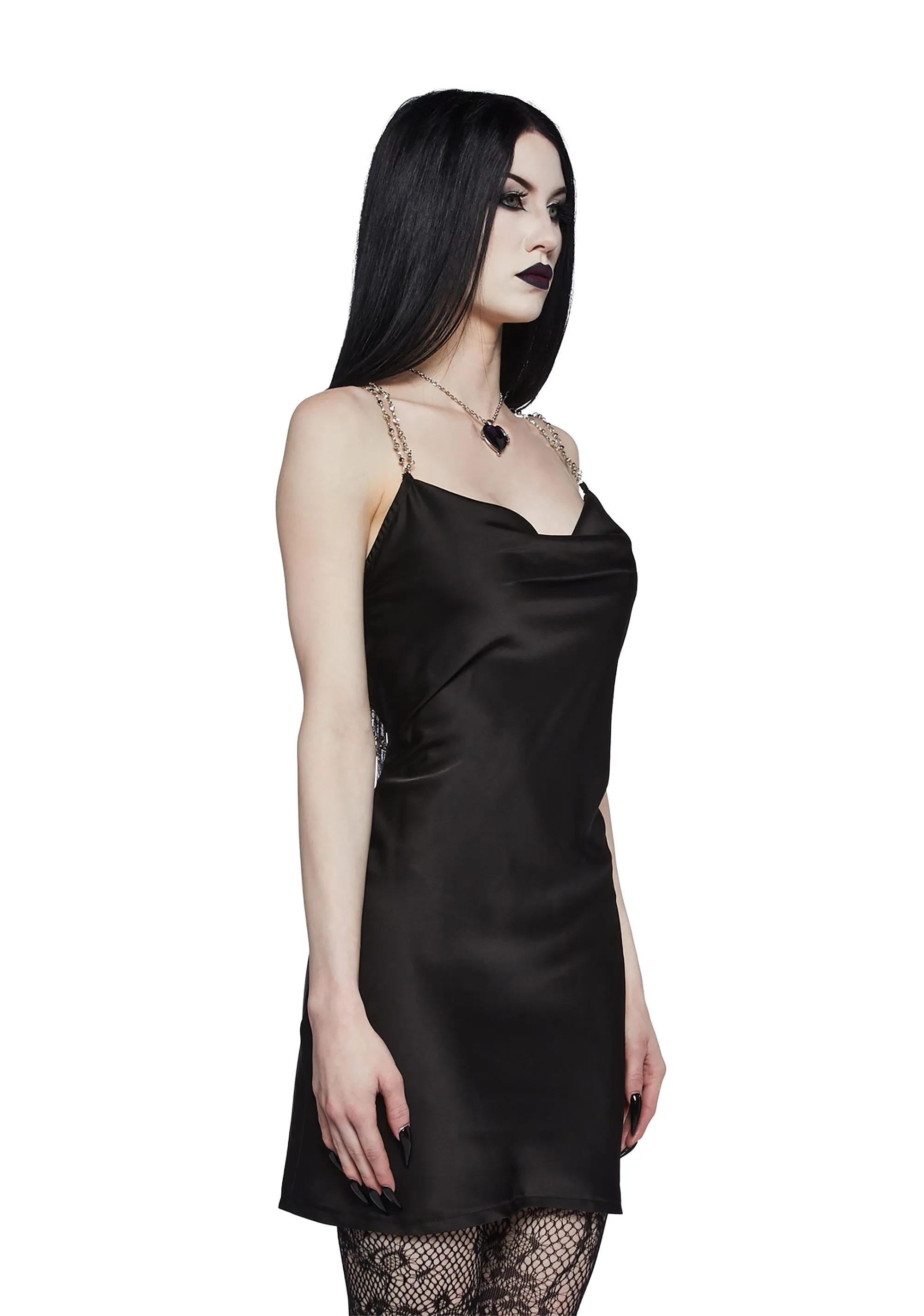 Reel You In Satin Slip Dress sold by Dolls Kill product image thumbnail 3
