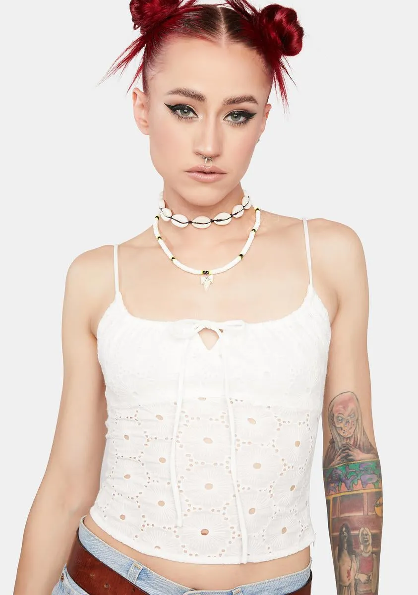 Eyelet You In Crop Top sold by Dolls Kill