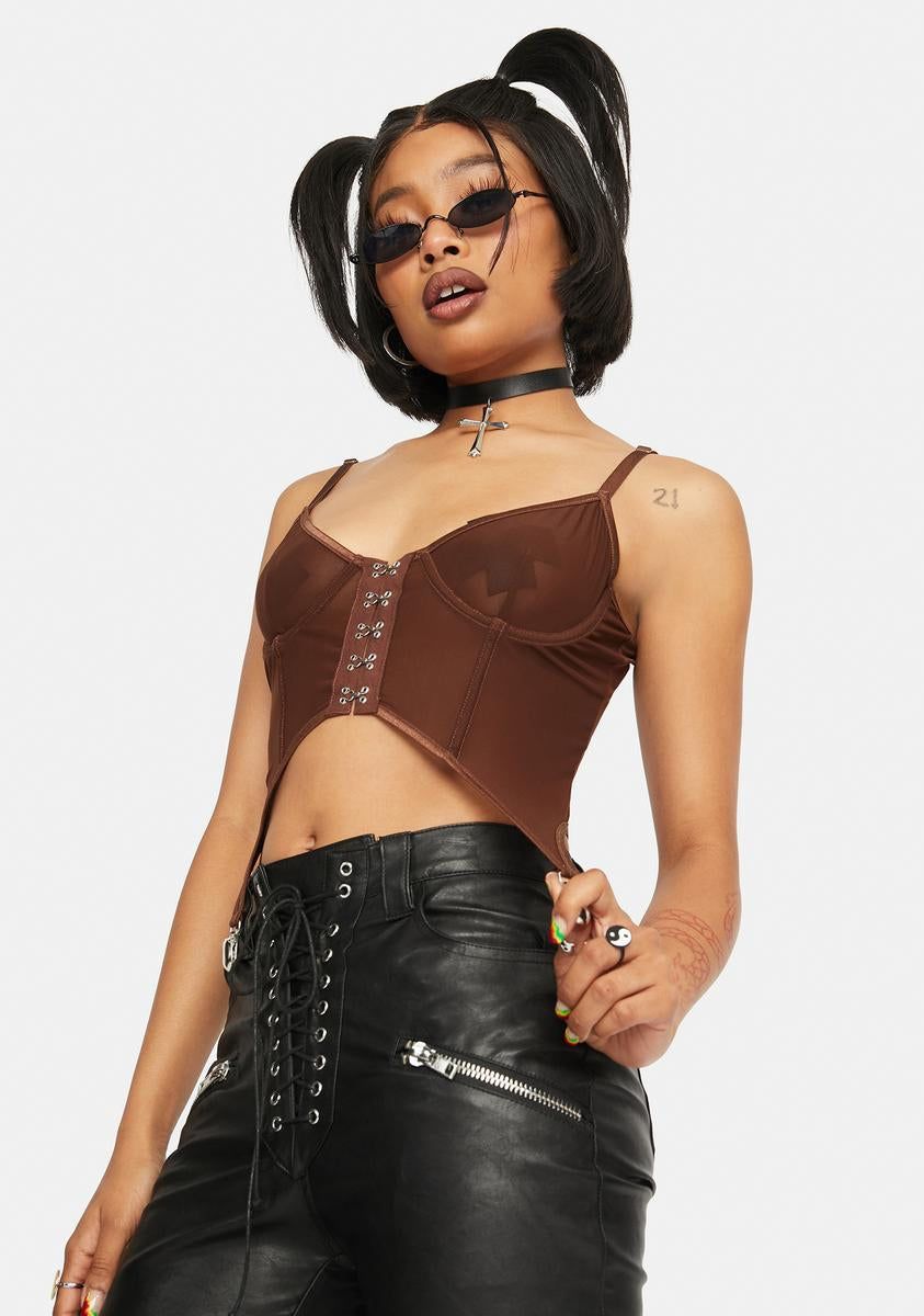 Mocha Got U Hooked Corset Top sold by Dolls Kill product image thumbnail 2