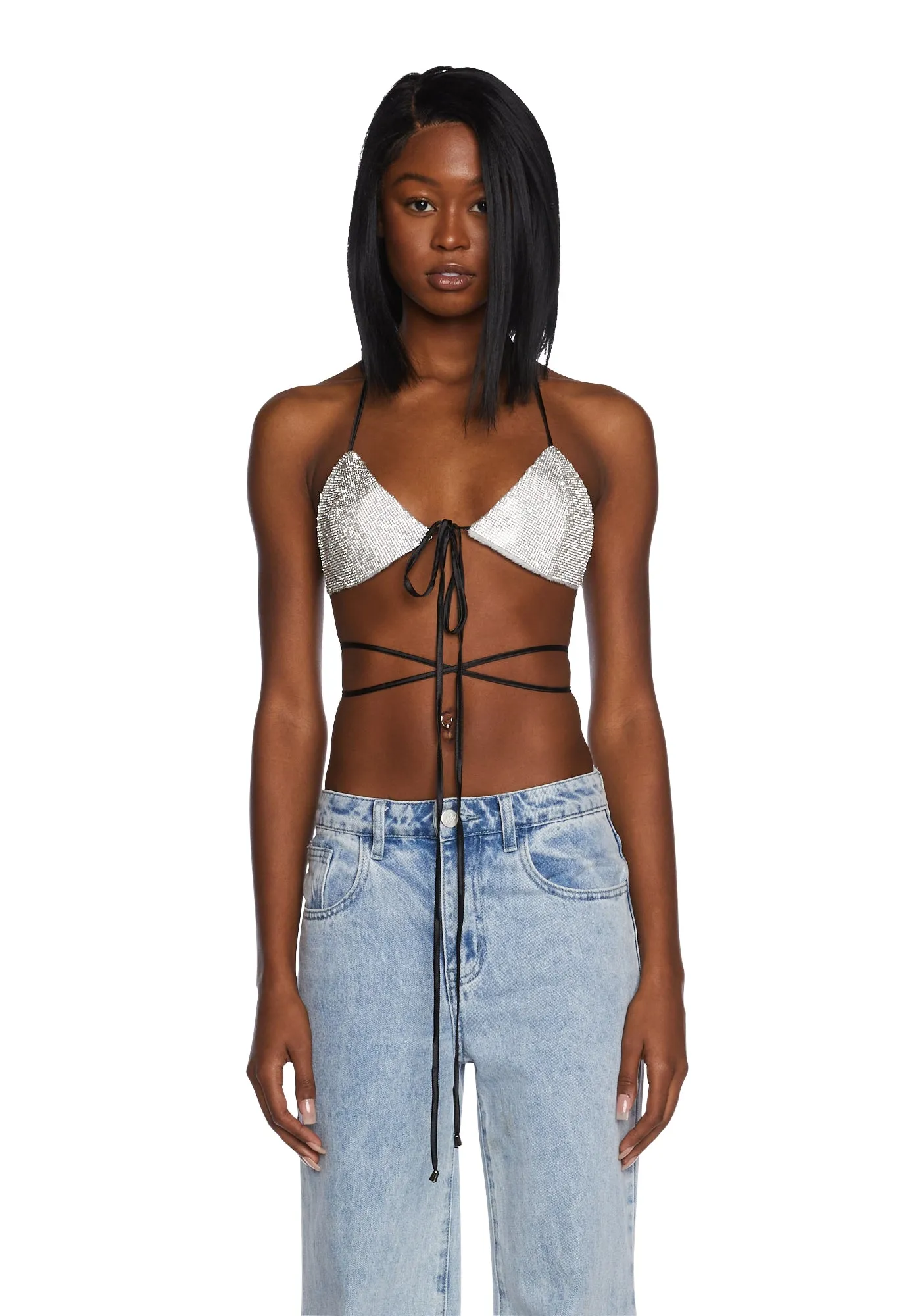 Drip Disorder Rhinestone Bra sold by Dolls Kill