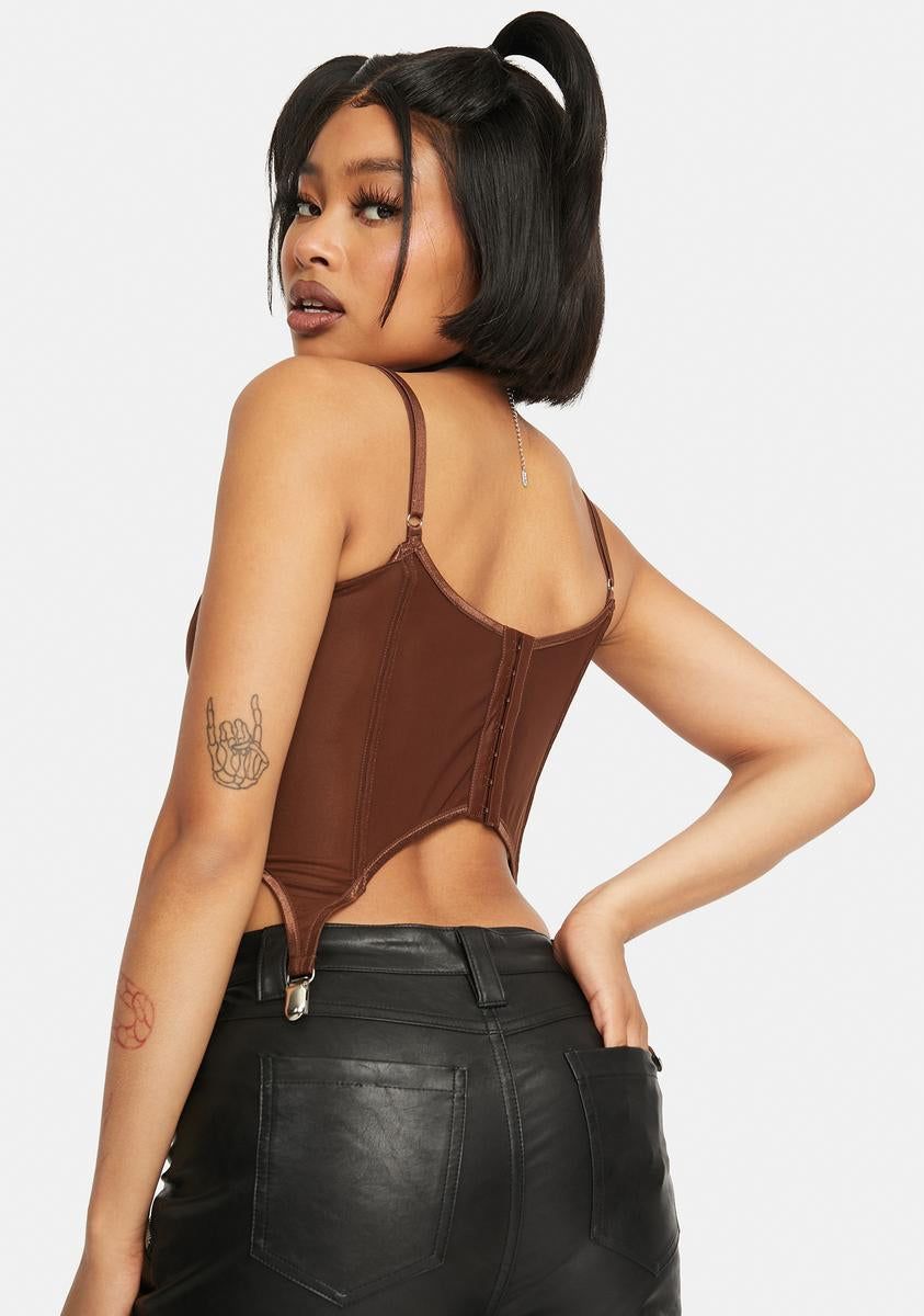Mocha Got U Hooked Corset Top sold by Dolls Kill product image thumbnail 4
