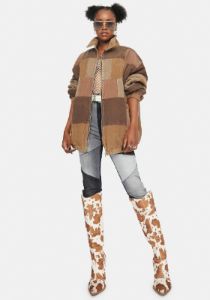 Patchwork Cord Harrington Jacket sold by Dolls Kill