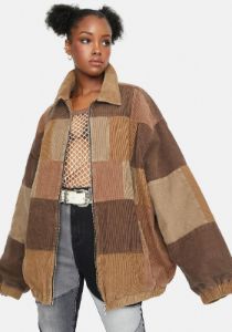Patchwork Cord Harrington Jacket sold by Dolls Kill