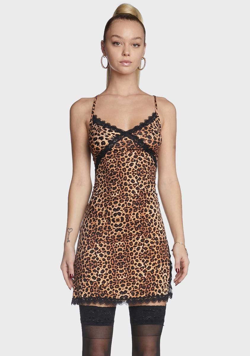 Wild Thang Leopard Print Chemise sold by Dolls Kill