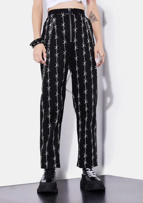 No Squares Allowed Barbed Wire Pants sold by Dolls Kill