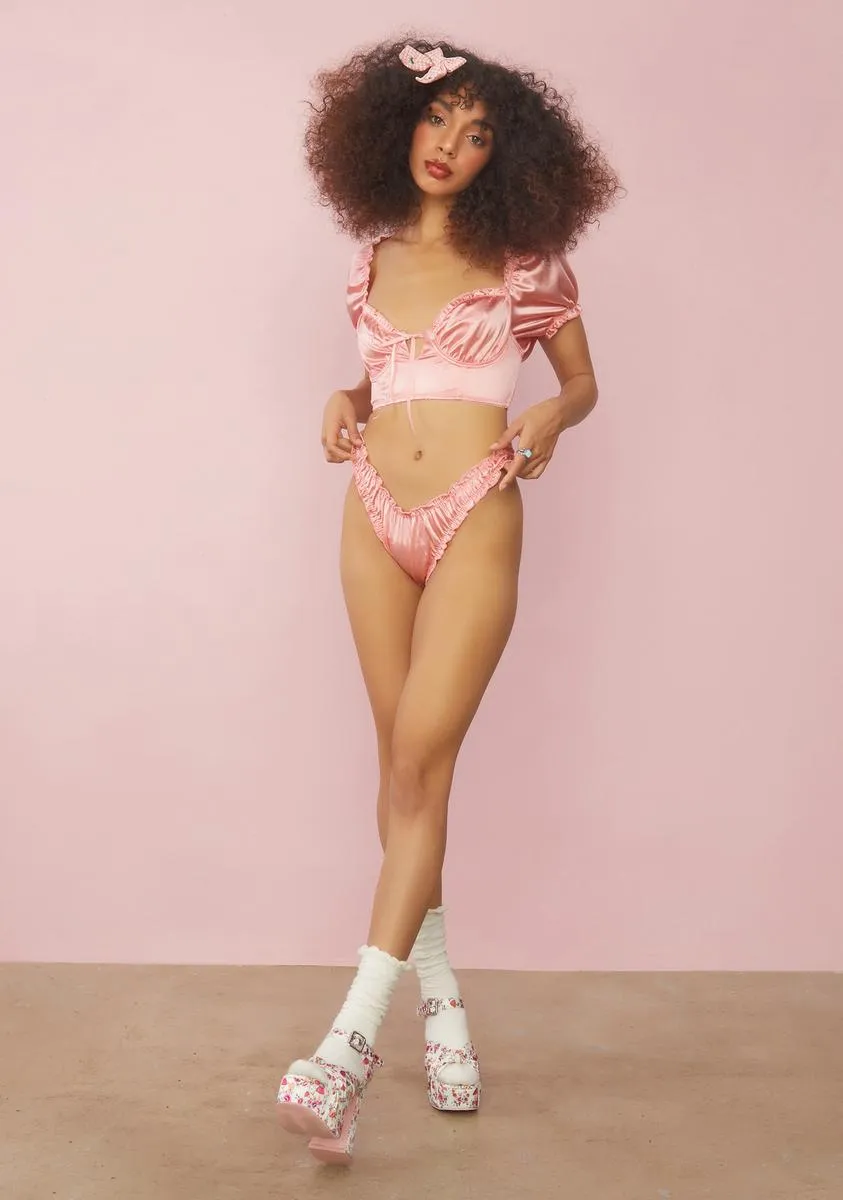 Rose Hidden Gem Satin Set sold by Dolls Kill product image thumbnail 3