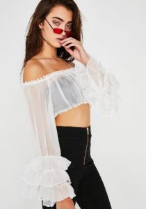 Farewell Off The Shoulder Top sold by Dolls Kill