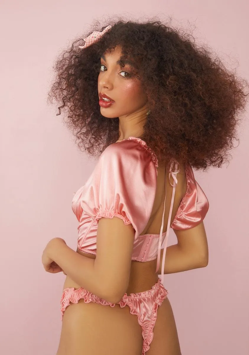 Rose Hidden Gem Satin Set sold by Dolls Kill product image thumbnail 4