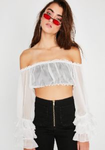 Farewell Off The Shoulder Top sold by Dolls Kill