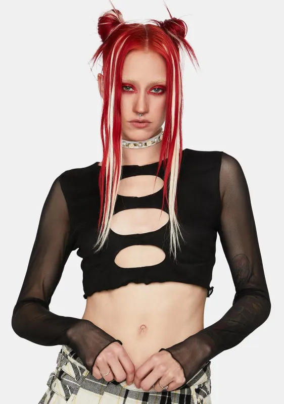 Never Enough Time Cut-Out Top sold by Dolls Kill