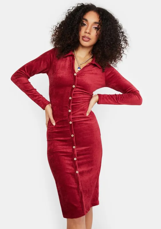 Classy Behavior Midi Shirt Dress sold by Dolls Kill