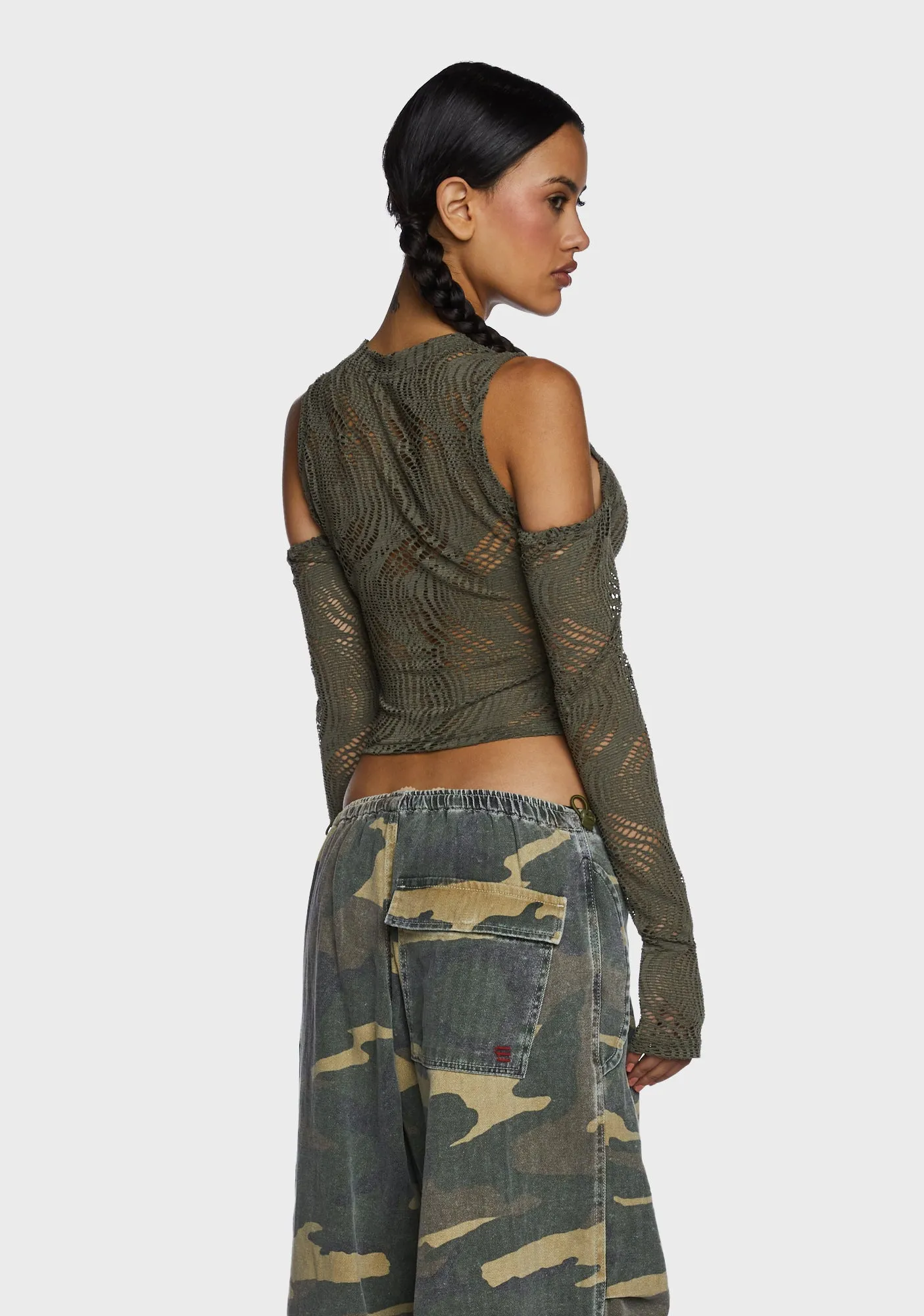 Warned You Crop Top - Green sold by Dolls Kill product image thumbnail 4