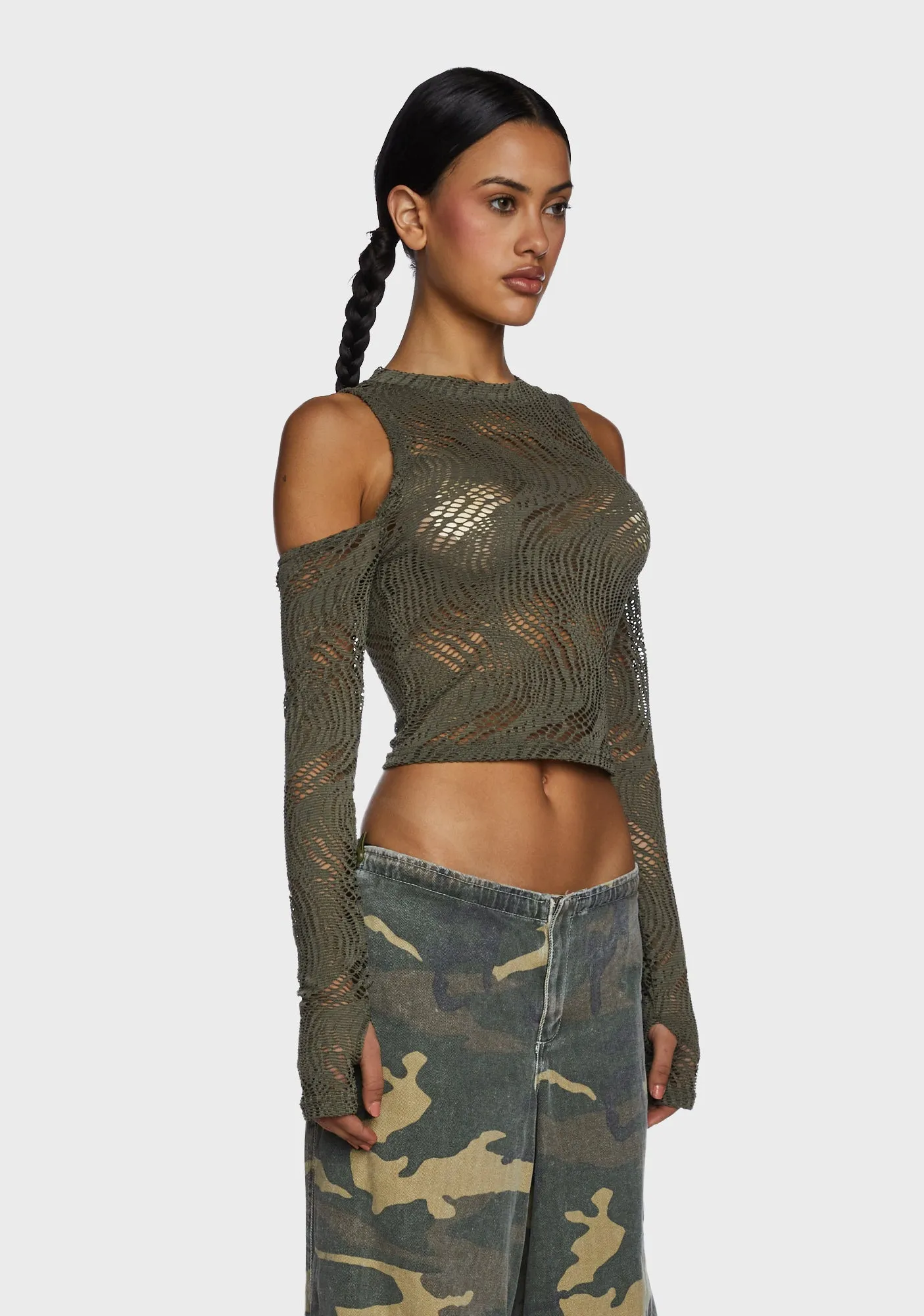 Warned You Crop Top - Green sold by Dolls Kill product image thumbnail 3