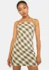Dark Olive Angel Check Finn Dress sold by Dolls Kill