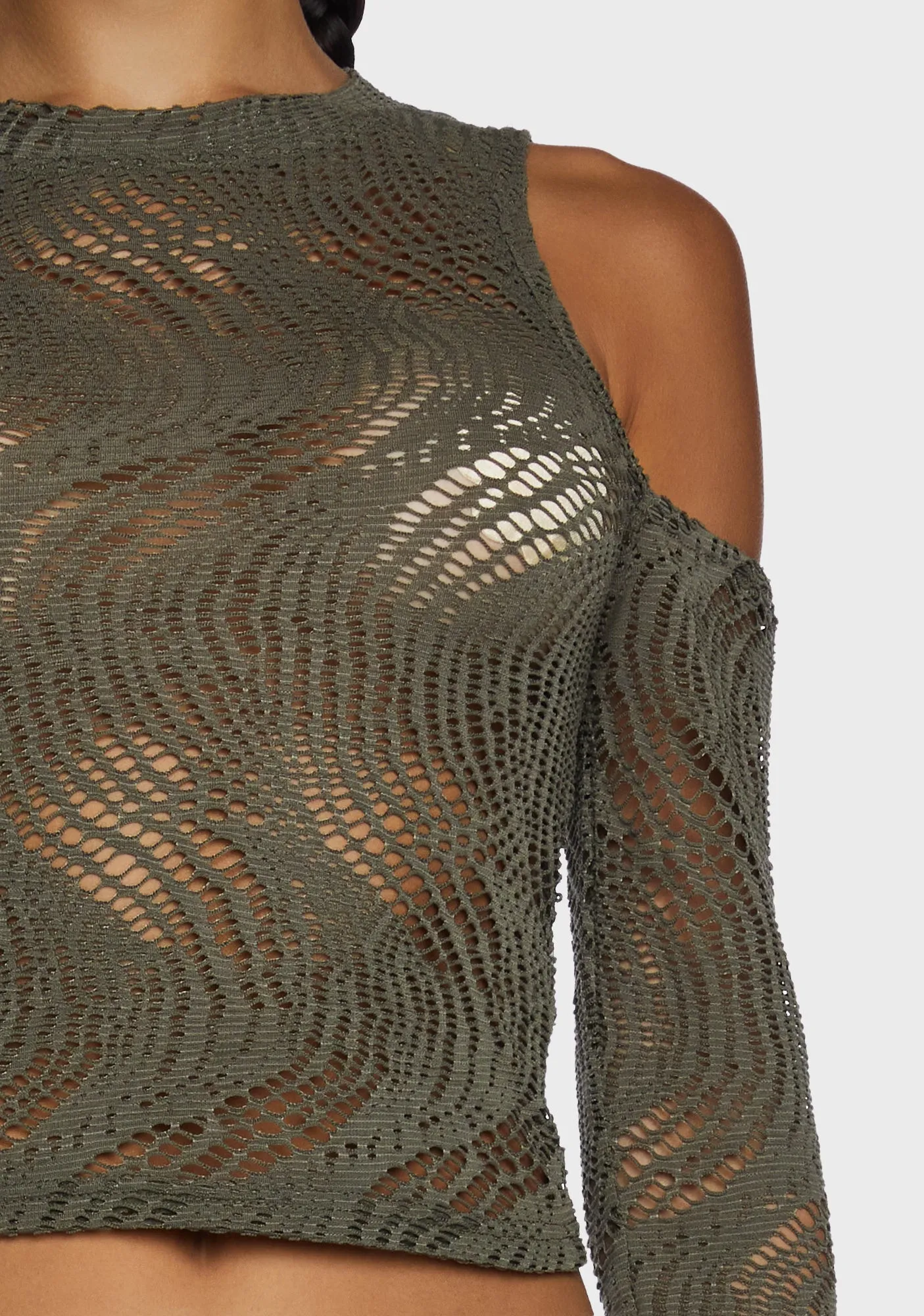 Warned You Crop Top - Green sold by Dolls Kill product image thumbnail 2