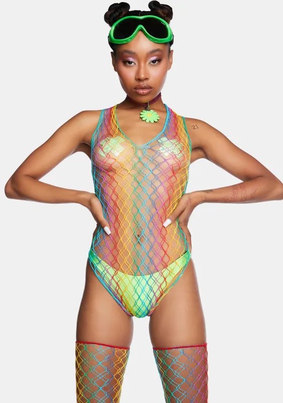 Rainbow Sweet Revenge Bodystocking Set sold by Dolls Kill