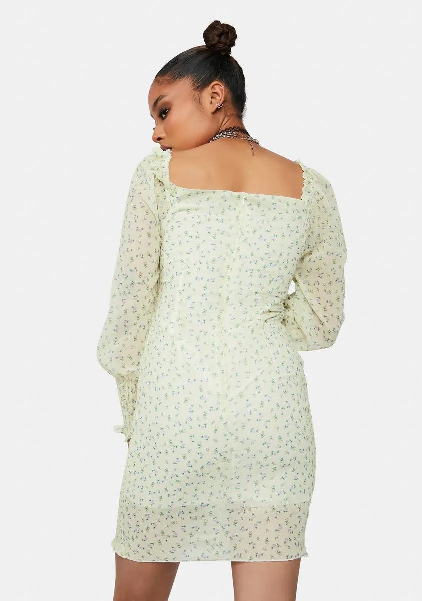 Bright Breakup Szn Sheer Floral Mini Dress sold by Dolls Kill product image thumbnail 4