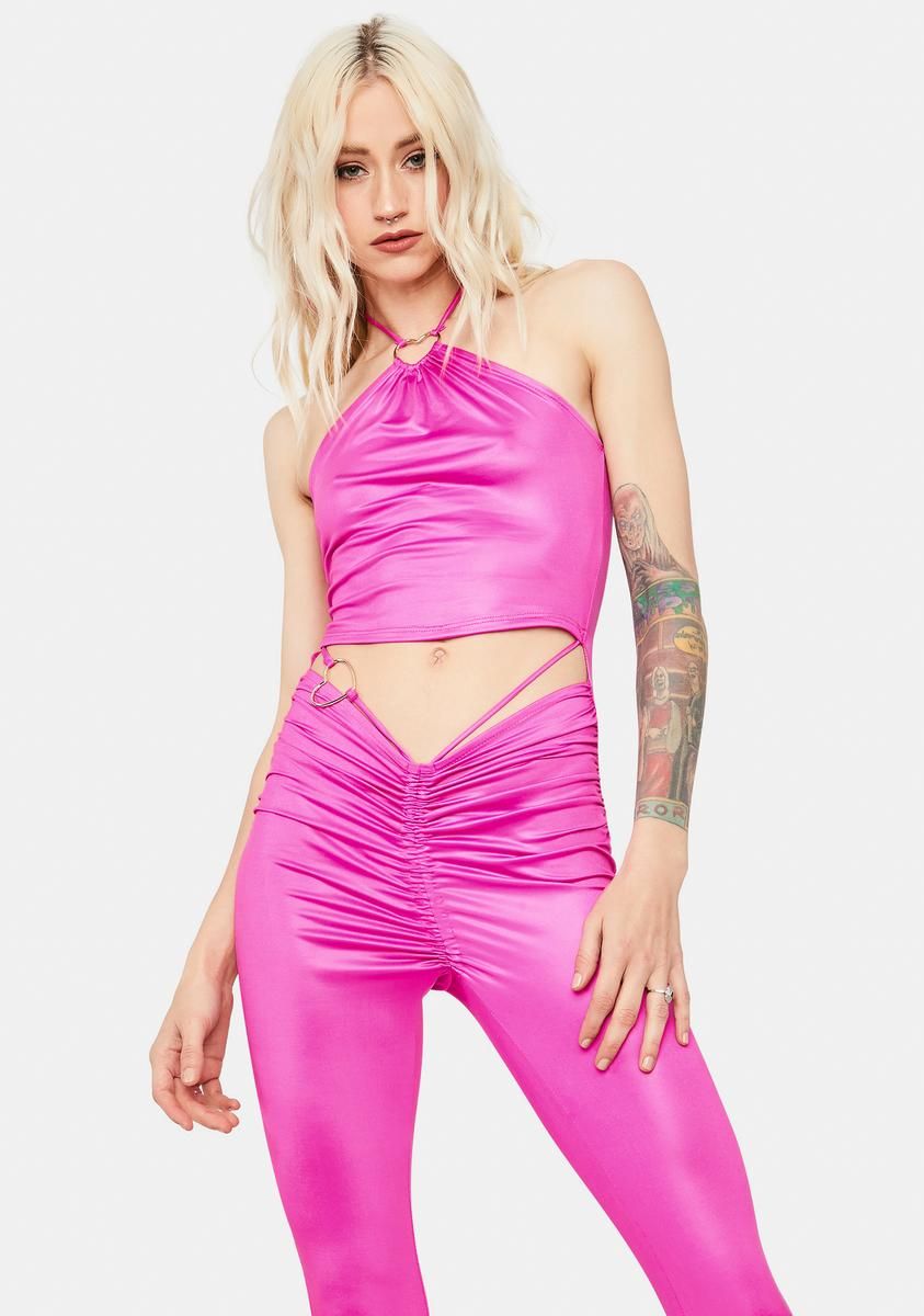 Candy Jaded Heart Cutout Jumpsuit sold by Dolls Kill