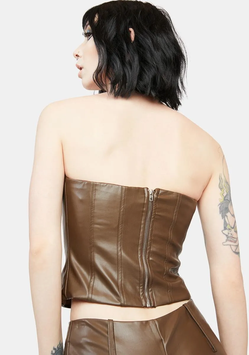 High Rise Nights Vegan Leather Corset Top sold by Dolls Kill product image thumbnail 4