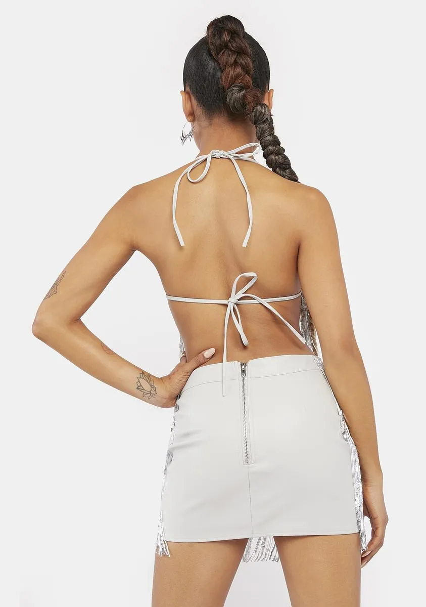 Silver It's Giving Glam Sequin Fringe Set sold by Dolls Kill product image thumbnail 4