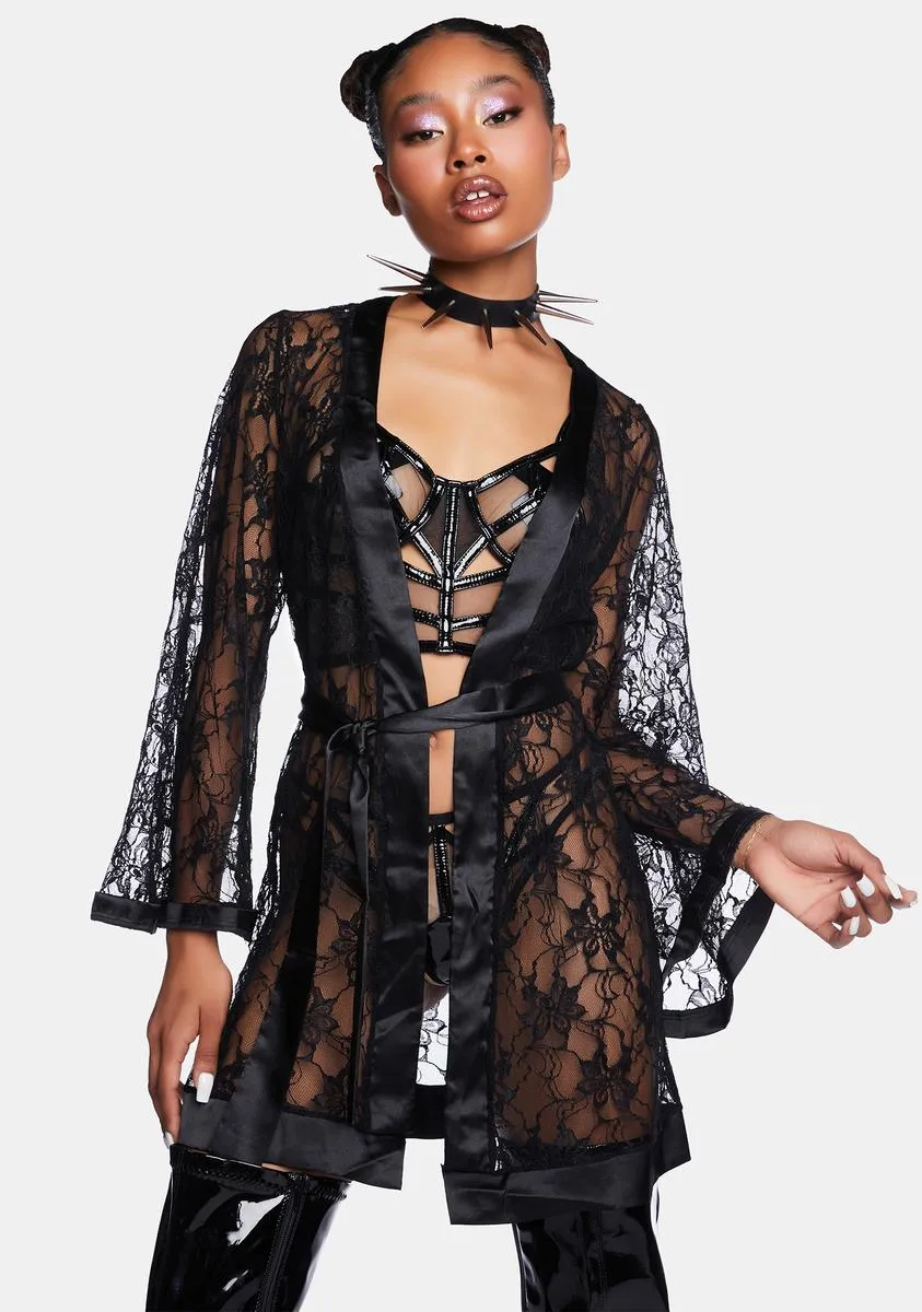 Obscene Fantasy Lace Robe sold by Dolls Kill