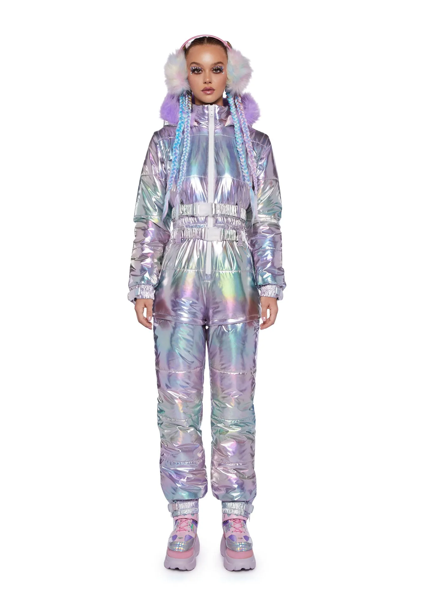 Aurora Beam Holographic Snowsuit Lavender Parallel